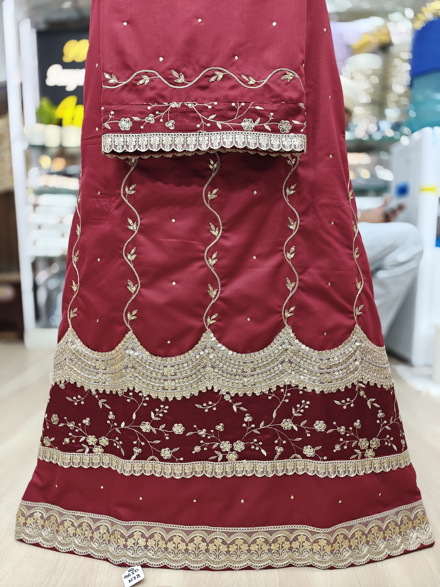  Red Bridal Rida with Handwork 